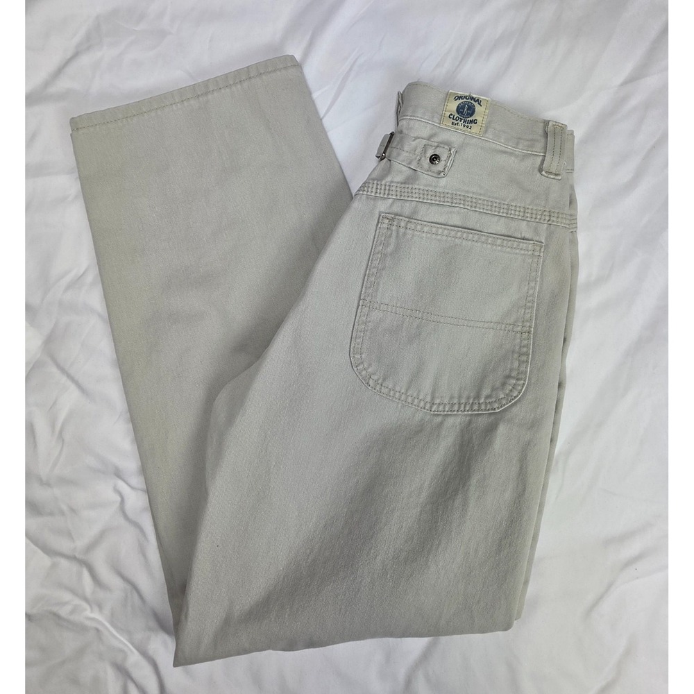 Riders by Lee Jeans Womens 10 Beige High Rise Straight Leg Buckle Back Vintage